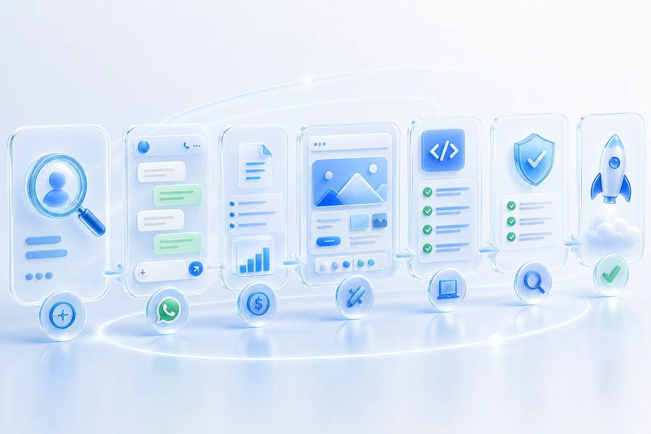 Project brief, quote, design, build, and launch workflow preview